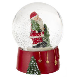 Фигурка декоративная "Дед Мороз/Снеговик/Медвежонок" в стекл шаре, L9 W8 H10 см, 3в.