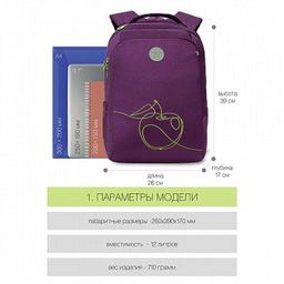 RG-166-3 Рюкзак школьный - Grizzly фото 2