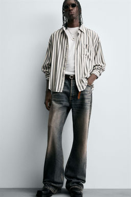 STRIPED COTTON-VISCOSE SHIRT - Zara фото 5