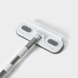 Щётка для окон Raccoon, телескопическая нержавеющая ручка 77(123) см, силиконовый сгон 22 см, велюровая насадка 227 см, цвет МИКС - Simaland фото 6