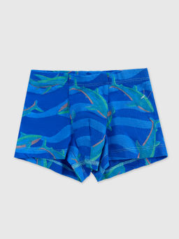 Цена за 2 штуки! Трусы для мальчиков боксеры синие с принтом рыбки