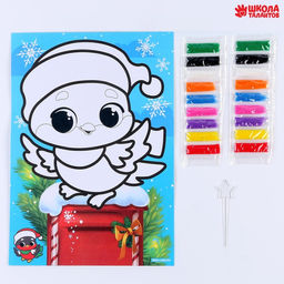 Сияющая фреска на новый год «Снегирь»‎, 21 х 29,7 см, набор для творчества