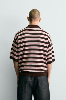 POLO PUNTO JACQUARD RAYAS / Chocolate - Zara фото 3