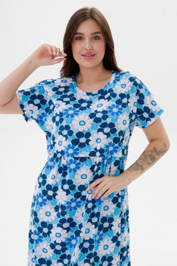 Платье женское из кулирки Миранда голубая ромашка - Амадэль фото 5