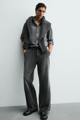 RELAXED FIT CORDUROY TROUSERS - Zara фото 6