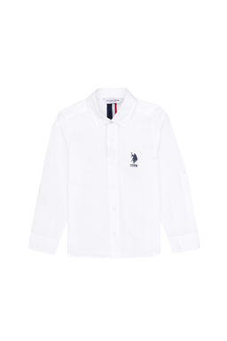 Erkek _ocuk Beyaz Uzun Kollu G_mlek Sepette S_rpriz _ndirim - U.s. polo assn фото 2