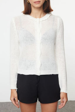 TRENDYOLMILLA Pembe Yumusak Dokulu Tul Islemeli Triko H?rka TWOAW25HI00305  фото 3