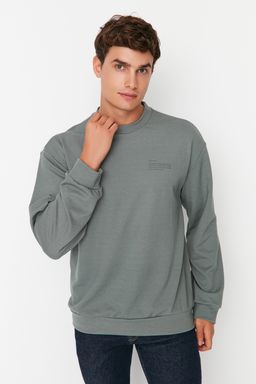 TRENDYOL MAN Mint Bisiklet Yaka Oversize/Genis Kesim Fit Minimal Yaz? Bask?l? Sweatshirt TMNAW23SW00237 - Trendyolmilla фото 6