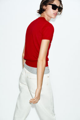 TOP PUNTO CON LANA / Rojo - Zara фото 7