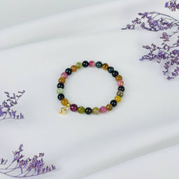 Браслет из Турмалина микс с подвеской - Радуга самоцветов фото 2