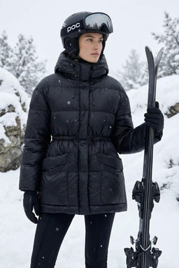 Gri Oversize Kapusonlu Kaz Tuylu Sisme Mont TWOAW25MO00111 - Trendyolmilla фото 15