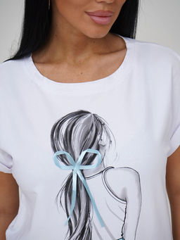 Футболка женская, цвет белый - Барболета фото 2