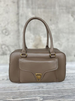 Женская кожаная сумка бочонок 3132 Хаки