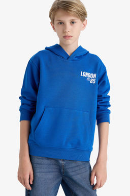 Kap__onlu Bask_l_ __i Yumu_ak T_yl_ Okul Sweatshirt Erkek _ocuk - Defacto фото 3