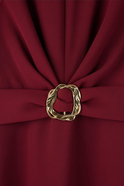 Ozel Koleksiyon Kahverengi Duz Aksesuar Detayl? Midi Dokuma Elbise TWOAW26EL00067 - Trendyolmilla фото 16