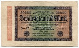 Банкнота 20000 марок 1923 года Германия