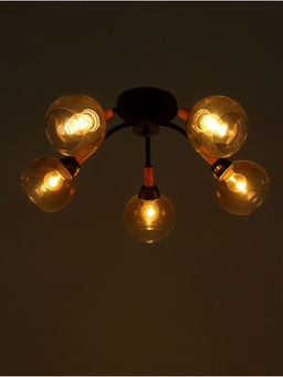 Люстра потолочная BayerLux «Гундер», 5хЕ27, 40 Вт, черный, 57×57×25 см