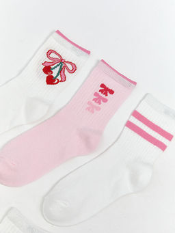 Desenli K?z ?ocuk Soket ?orap 5li