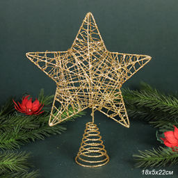Верхушка на елку Звезда 18*5*22 см / SF2023-24 /уп 200/золото - Галеонтрейд фото 3