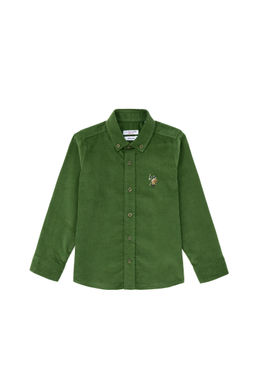 Зеленая рубашка с длинным рукавом для мальчика Неожиданная скидка в корзине