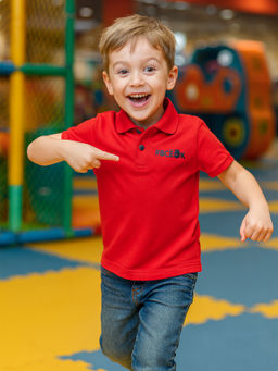 Футболка поло детская красная Все ок