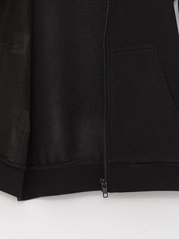 Kap??onlu Basic Uzun Kollu Erkek ?ocuk Fermuarl? Sweatshirt