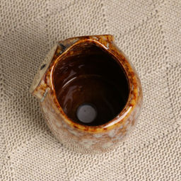 Горшок для цветов «Совенок» керамический, 200 мл, 8×7×8 см, бежевый