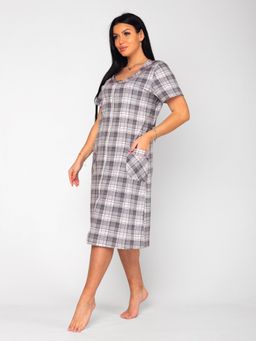 Халат женский кулирка на молнии ИЛОНА СЕРЫЙ - Domtrik фото 2