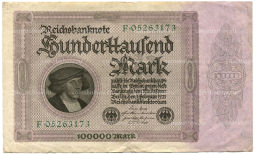 Банкнота 100000 марок 1923 года Германия