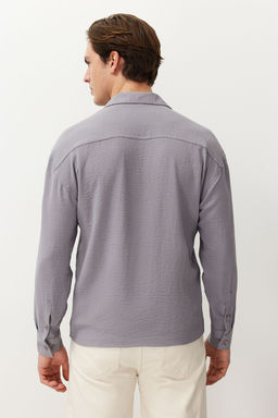 TRENDYOL MAN Beyaz Oversize Fit Apas Yaka Yazl?k Keten Gorunumlu Gomlek TMNSS23GO00053 - Trendyolmilla фото 73