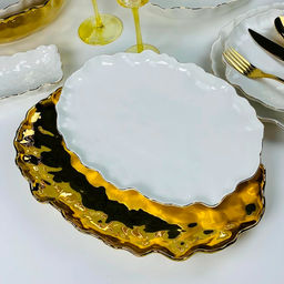 Набор из 2 овальных блюд Lenardi Ванесса Золото 30,5/35,5см в под.уп.(х12) Фарфор арт.305-280