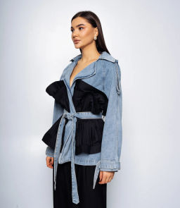 Пиджак #КТ857 (2), чёрный,голубой