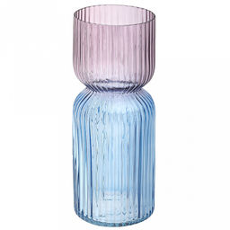 Ваза для цветов стеклянная "Харви-Бей-4" 2,2л, д11,5см, h30см, большая, текстурная, "Радуга", лилово-черничный (Россия)