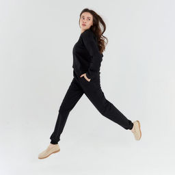 Костюм спортивный женский: свитшот, брюки, MINAKU: Casual Collection, размер 50, чёрный