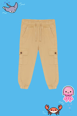 Erkek Cocuk Ac?k Camel Cepli Beli Lastikli Esnek Jogger Dokuma Pantolon TKDSS24PL00003 - Trendyolmilla фото 3