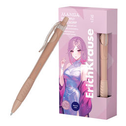 Цена за 2 шт. Ручка шар. автомат. ErichKrause "Butterfly Matic&Grip Manga" (61096) синяя, 0.7мм, пастельный корпус, в ассорт.