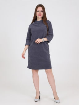 Платье из трикотажного велюра графитовое - Odis фото 5