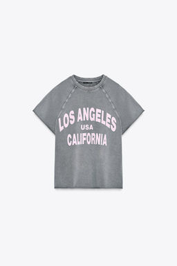 WASHED-EFFECT TEXT PLUSH SWEATSHIRT - Zara фото 6