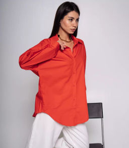 Рубашка #КТ3160 (7), красно-оранжевый