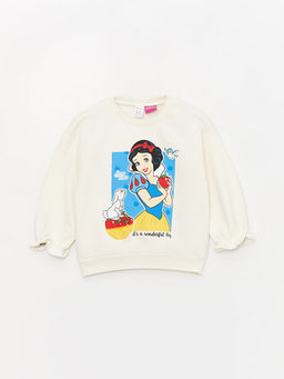 Bisiklet Yaka Uzun Kollu Pamuk Prenses Bask?l? K?z Bebek Sweatshirt ve Tayt - Waikiki фото 2