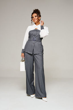 Костюм Beautiful Free 6377-Р белый/серый - Beautiful&free фото 2