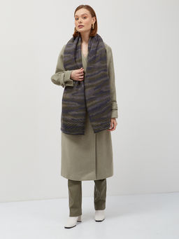 в составе шерсть Большой, мягкий, двусторонний палантин с принтом - Tantino фото 6