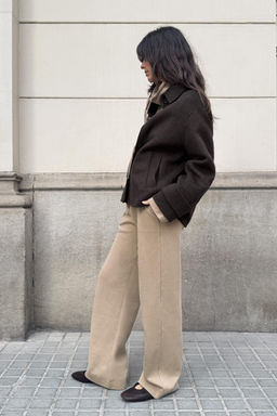 WASHED-EFFECT INTERLOCK TROUSERS - Zara фото 8