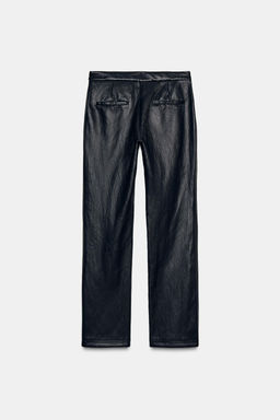 FAUX LEATHER FLARE TROUSERS - Zara фото 7