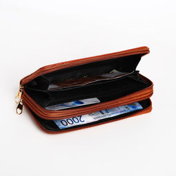 Кошелёк на молниях, цвет рыжий - Simaland фото 4