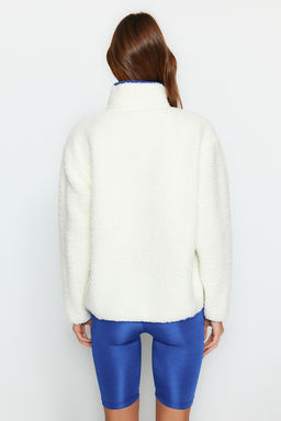 Beyaz Pelus Orme Spor Sweatshirt THMAW23SW00021