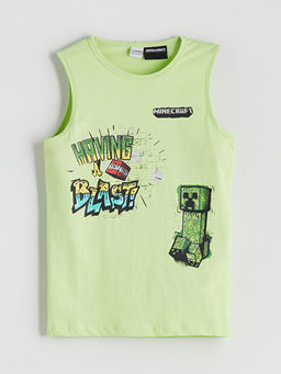 Bisiklet Yaka Minecraft Bask?l? Erkek ?ocuk Atlet
