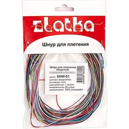 Шнур Zlatka 1 мм SHW-01 для плетения вощеный 20 х 1 м ассорти