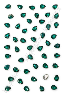 Стразы пришивные 8*6 мм "Капелька" (50 шт) SF-7055, изумрудный №5