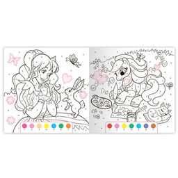 Раскраска по номерам с наклейками Волшебный мир, 16 стр.